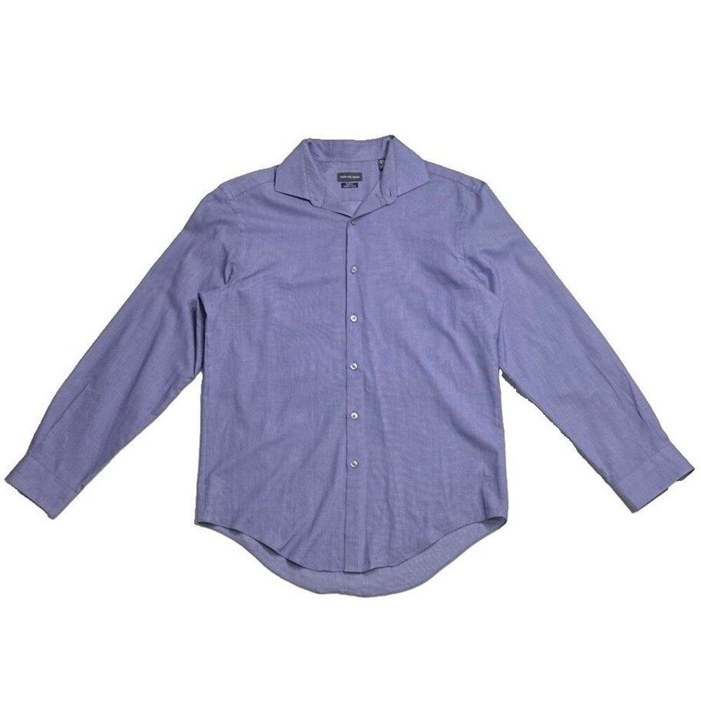 Van Heusen Men’s Slim Fit Purple Dress Shirt 15-15.5 32/33 Wrinkle Free